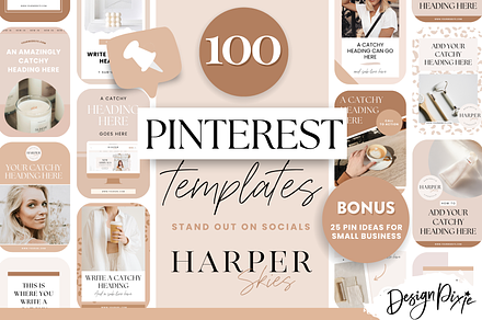 Minimal Aesthetic Pinterest Template, a Social Media Template by Design Pixie