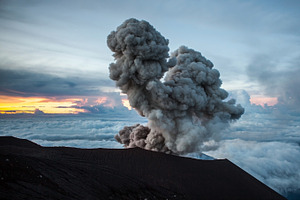 Semeru Volcano Eruption. Indonesia.