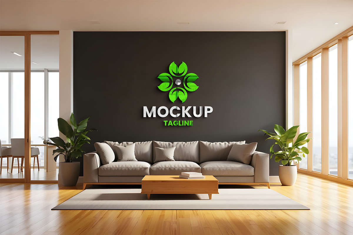 Modern Office Wall Logo Mockup, a Mockup by GenesisCreativeCo (Photo 3 of 3)