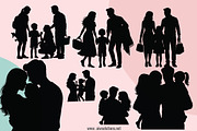 Family Silhouette SVG Bundle, an Object Graphic by AIW SOLUTIONS (Thumbnail 3 of 4)