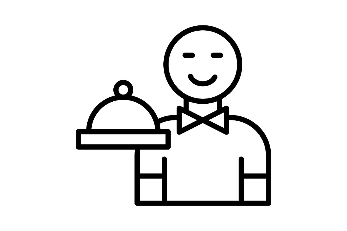 Waiter Line Icon, an Icon by Pexelpy