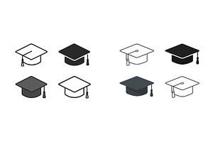 Collection of graduation caps in, an Education Illustration by ZinetroN