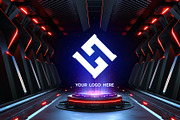 Futuristic pedestal Logo mock-ups, a Product Mockup by S_design (Thumbnail 11 of 12)