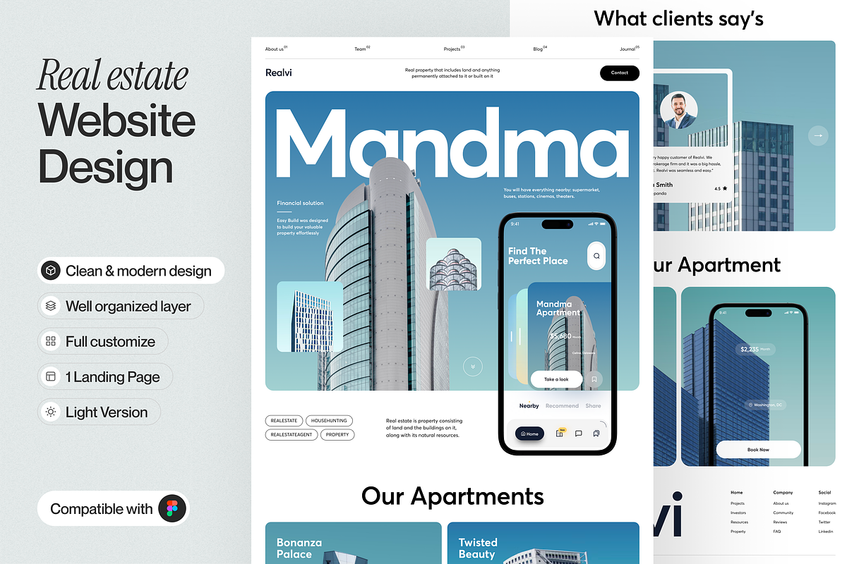 Real Estate Landing Page, a Websites & App Template by sajon.co
