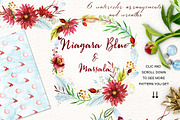 Marsala and Niagara blue watercolor, an Illustration by LABFcreations (Thumbnail 1 of 7)