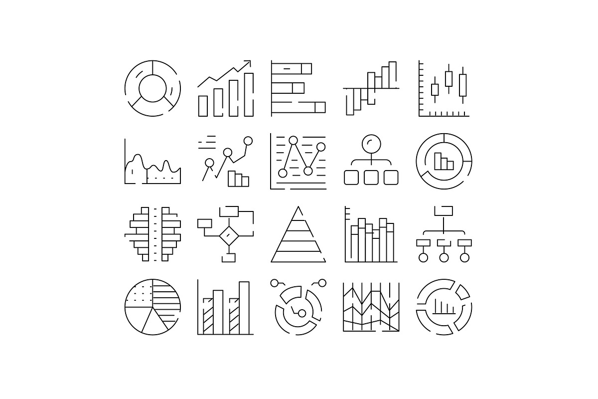Data analysis visualization icon set, an Object Graphic by pikepicture (Photo 1 of 3)
