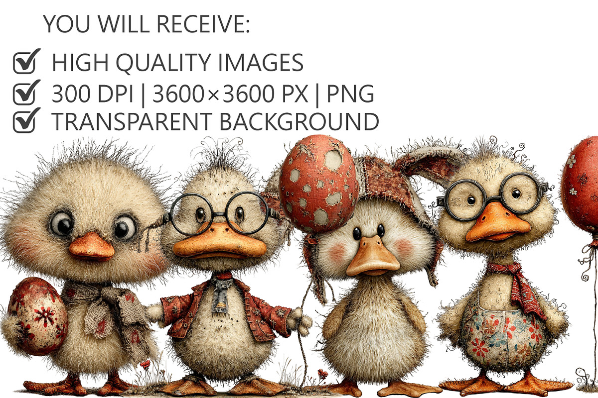 Whimsical Easter Duck Clipart, an Illustration by Pixels.Craft (Photo 5 of 6)