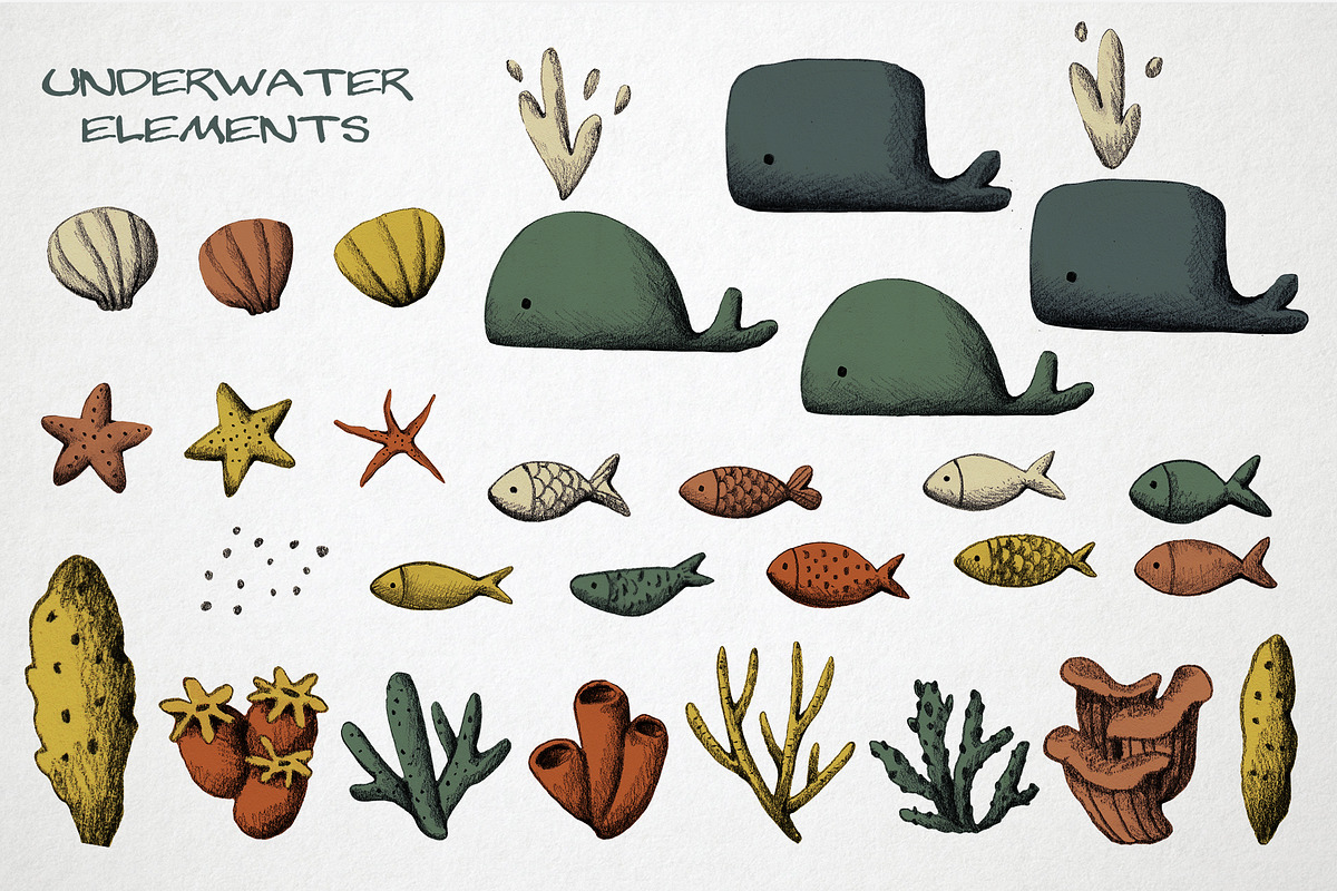 Ocean Underwater and Shore Clipart, an Illustration by LukaJreym (Photo 3 of 10)