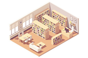 Vector Isometric University Library