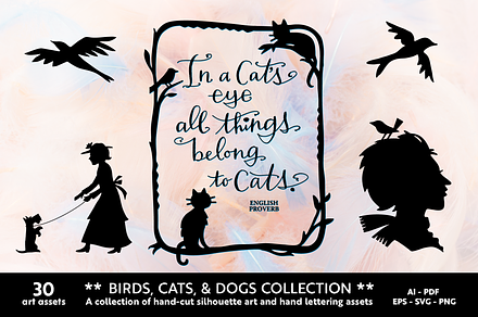 Tag Team Tompkins Bird Cat Dog Art