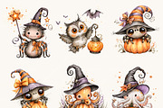 Halloween Cute Animals Clipart, a Seasonal Illustration by BusyDaydesign (Thumbnail 2 of 9)