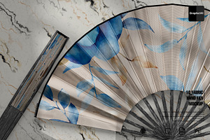 Fabric Hand Fan Mockup