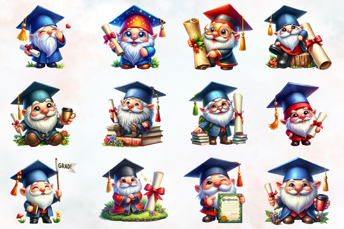Graduation Gnome Clipart, an Illustration by RobertsArt (Photo 5 of 7)