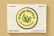 Timmy's Organic Typeface, a Sans Serif Font by VisualTimmy (Thumbnail 1 of 4)