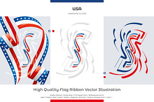 USA flag ribbon vector