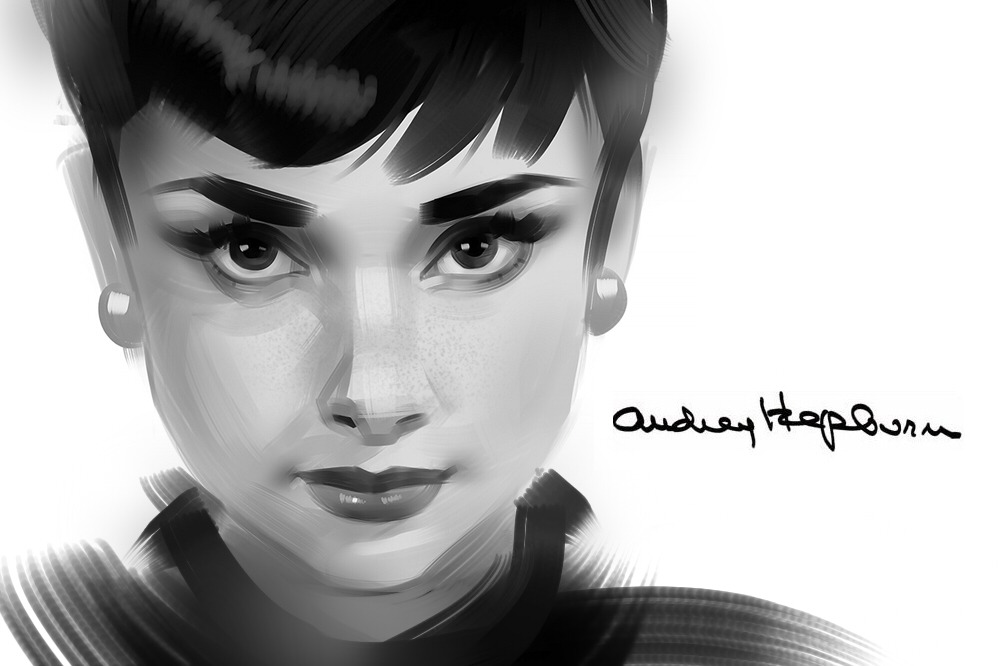 Portraits of Audrey Hepburn, a Person Illustration by Ira Cvetnaya