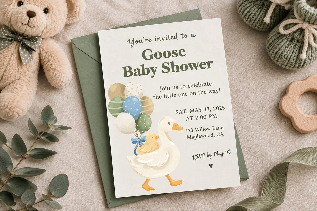 Watercolor Goose Baby Shower Clipart, an Animal Illustration by ArtGiftsStudio (Photo 4 of 5)