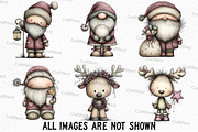 Christmas Santa & Reindeer Clipart, an Illustration by Craft Nest (Thumbnail 5 of 6)