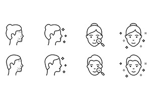 Woman and Man Faces Outline Icon, a Person Illustration by Vector Creator