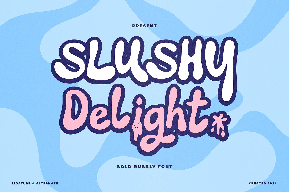Slushy Delight | Bold Bubbly Font, a Handwritten Font by Denustudios (Photo 1 of 13)