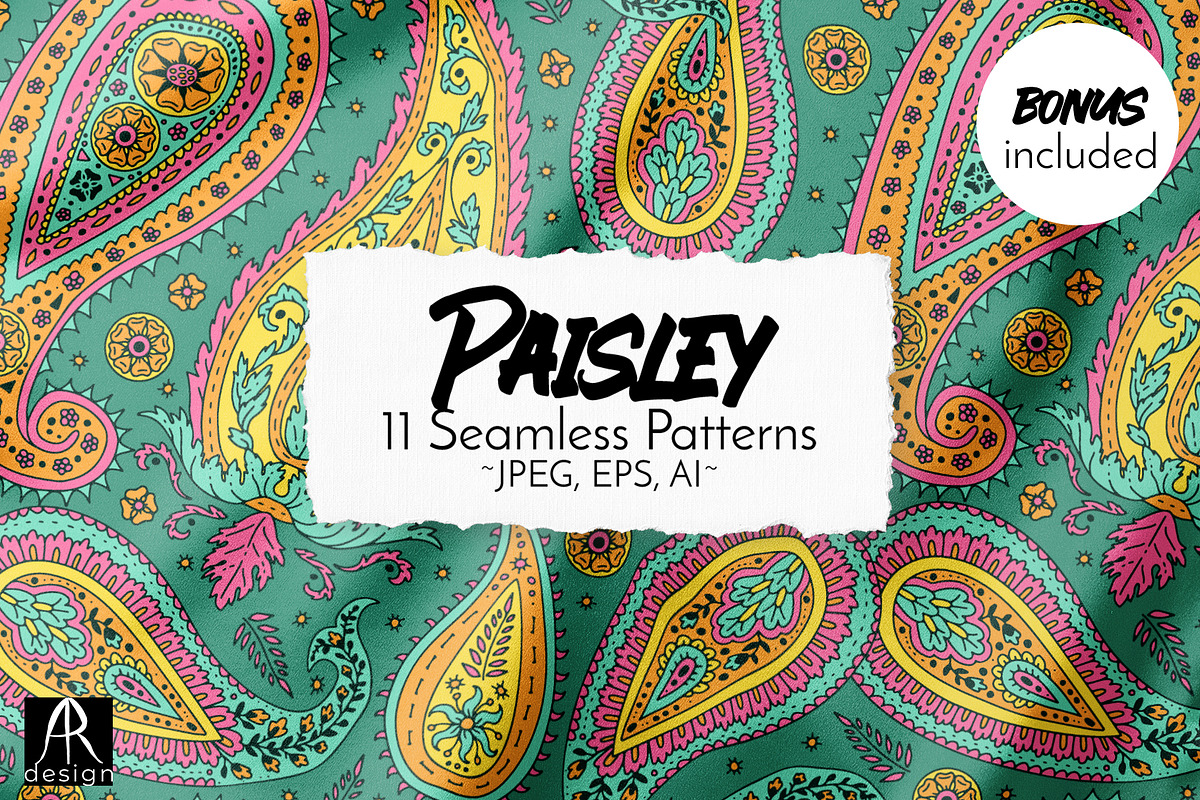 Vibrant Paisley Dreams Patterns, a Pattern Graphic by Rose Design (Photo 1 of 9)
