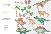 Watercolor Dinosaurus Collection, a Pattern Graphic by Oksana Dovhopol Art (Thumbnail 15 of 16)