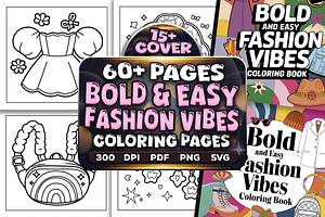 Bold Easy Fashion Vibes Coloring, a Work Illustration by Craftsbeefy