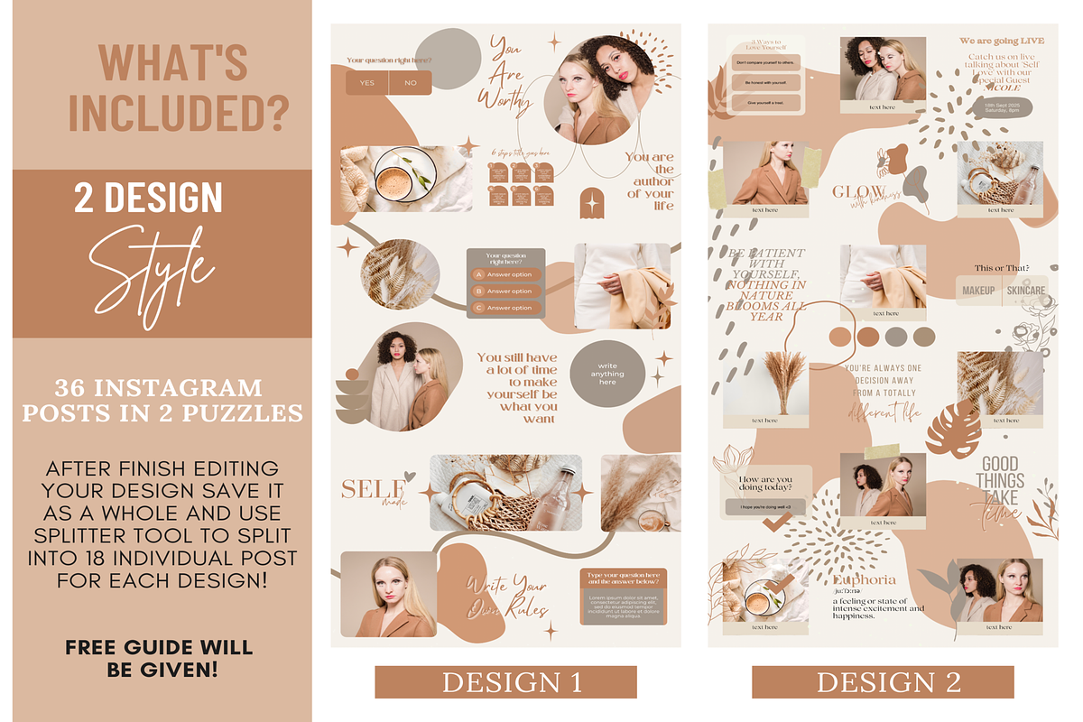 Orange Instagram Puzzle Template, a Social Media Template by LushBury (Photo 2 of 5)
