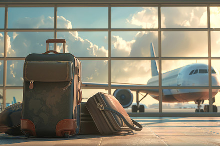 Plane was parked in front luggage ba, a Background Photo by Pixeness