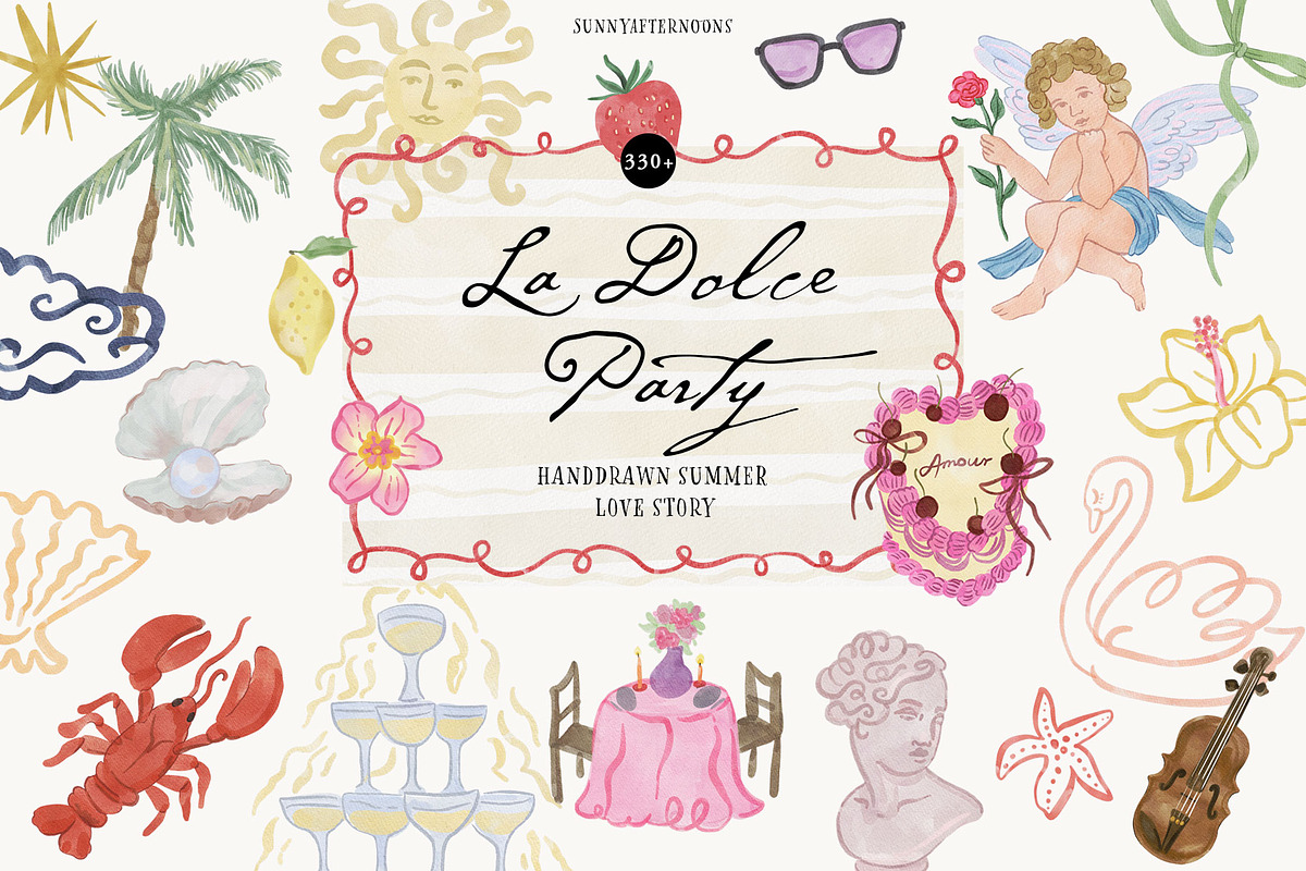 La Dolce Party - Playful Doodles, an Illustration by SunnyAfternoons (Photo 1 of 12)