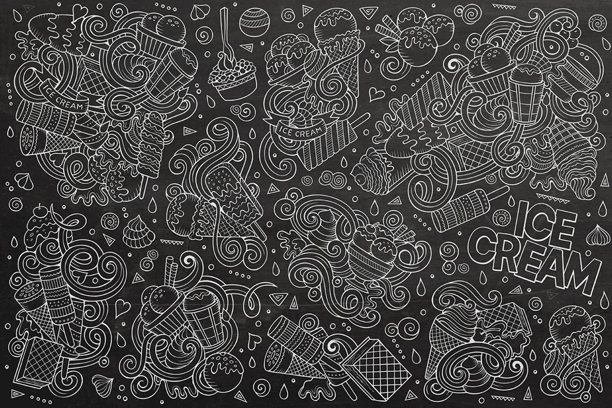 Ice Cream Doodles Designs Set, an Object Graphic by BALABOLKA (Photo 4 of 4)