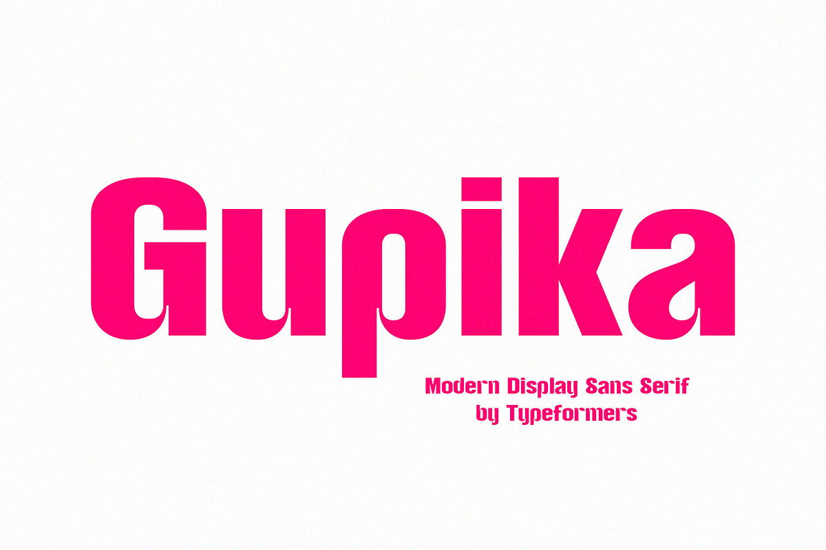 Gupika - Modern Display Sans Serif, a Sans Serif Font by Typeformers (Photo 1 of 5)