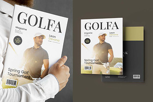 White Golf Sport Magazine Template