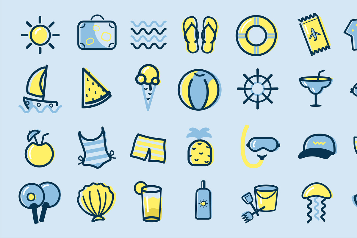 Curvy summer icons, an Icon by Marinastu (Photo 2 of 2)