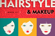 Hairstyle & Makeup Maker Kit + bonus, a Texture Illustration by Cienpies Design (Thumbnail 1 of 6)