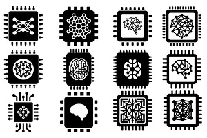 AI & Machine Learning Chip, a Technology Illustration by abu67222