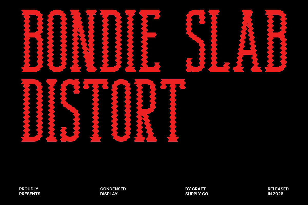Bondie Slab Distort, a Slab Serif Font by Craft Supply Co. (Photo 1 of 8)