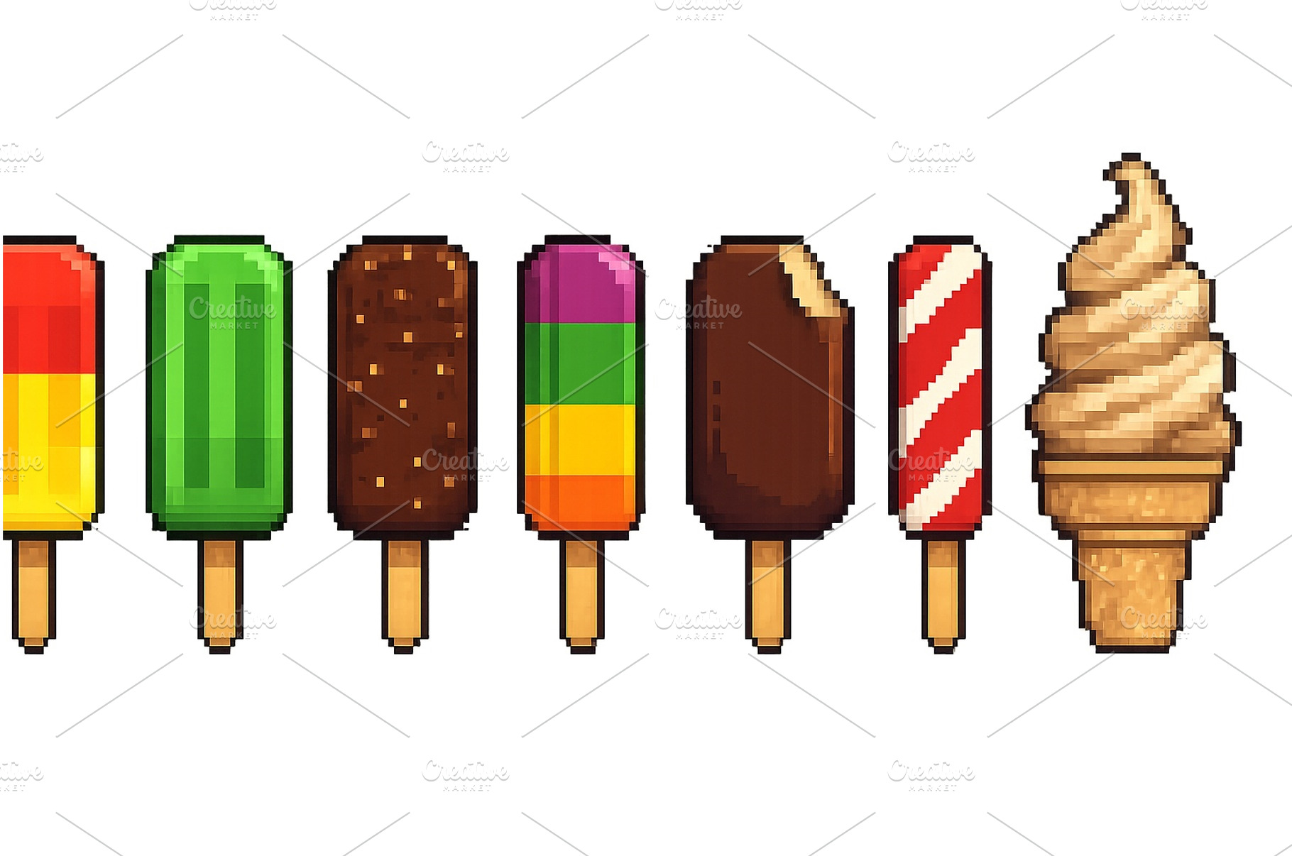 Colorful ice cream treats displayed, a Nature Photo by ZinetroN