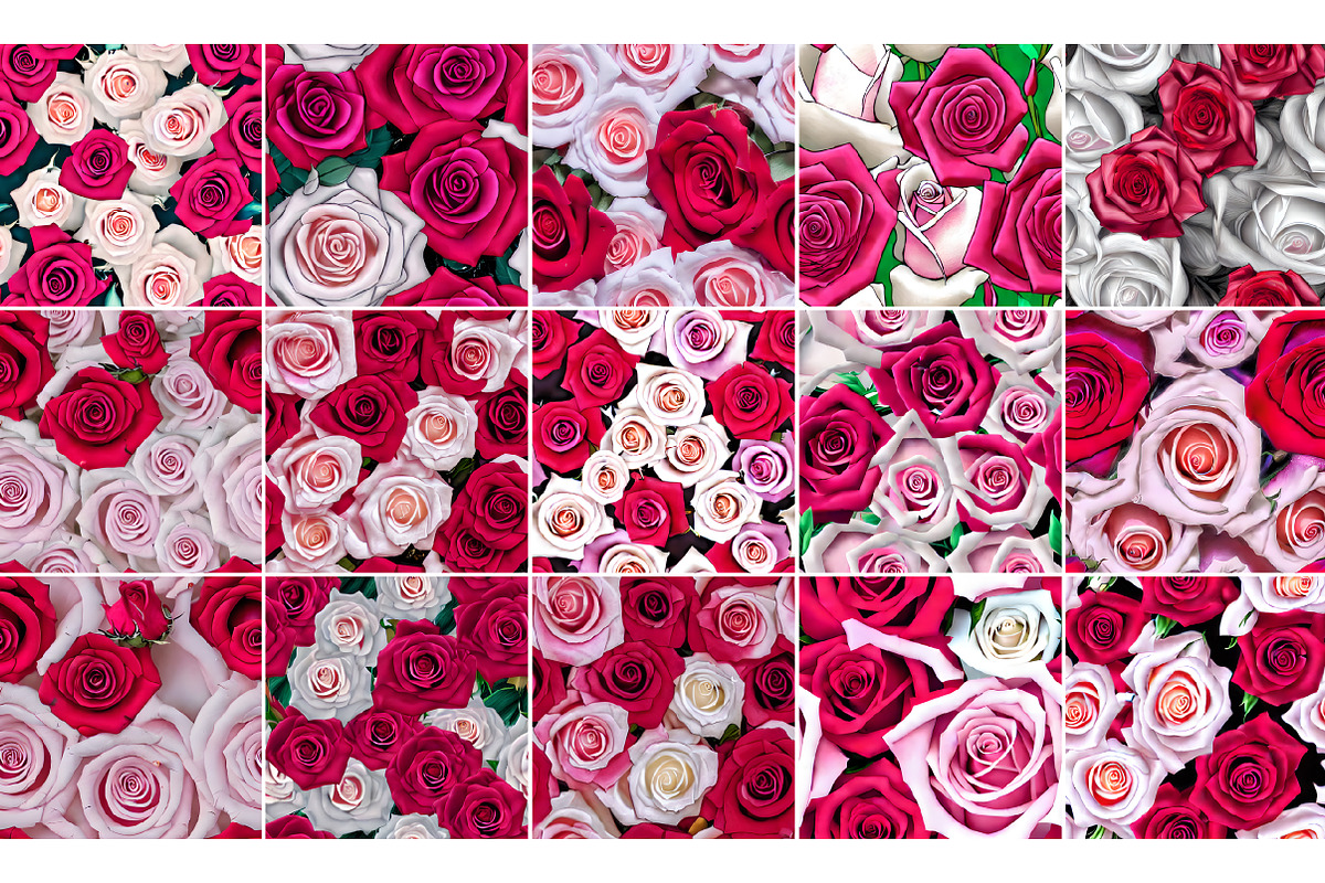 Romantic Rose Pattern Digital paper, a Pattern Graphic by jannatulpakhi (Photo 2 of 3)