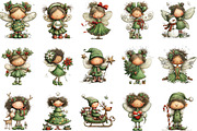 Christmas Whimsical Fairy Clipart, an Illustration by Designking (Thumbnail 3 of 5)