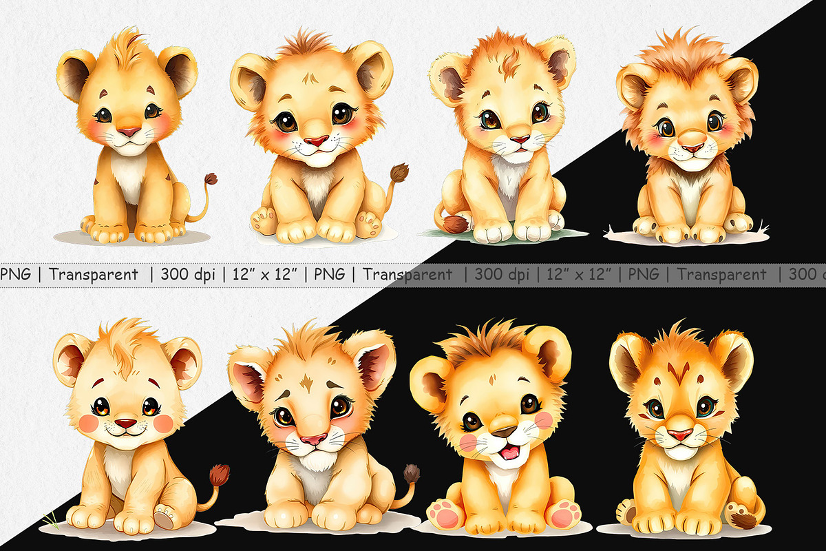 Watercolor Clipart Lion Wildlife, a Graphic by Artnoy (Photo 3 of 5)