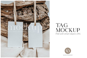 Tag Mockup 2x3.5, a Print Template by eventpapery