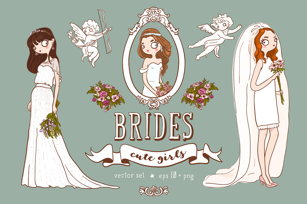 Set of 12 cute brides, an Illustration by Salvadorova (Photo 1 of 6)