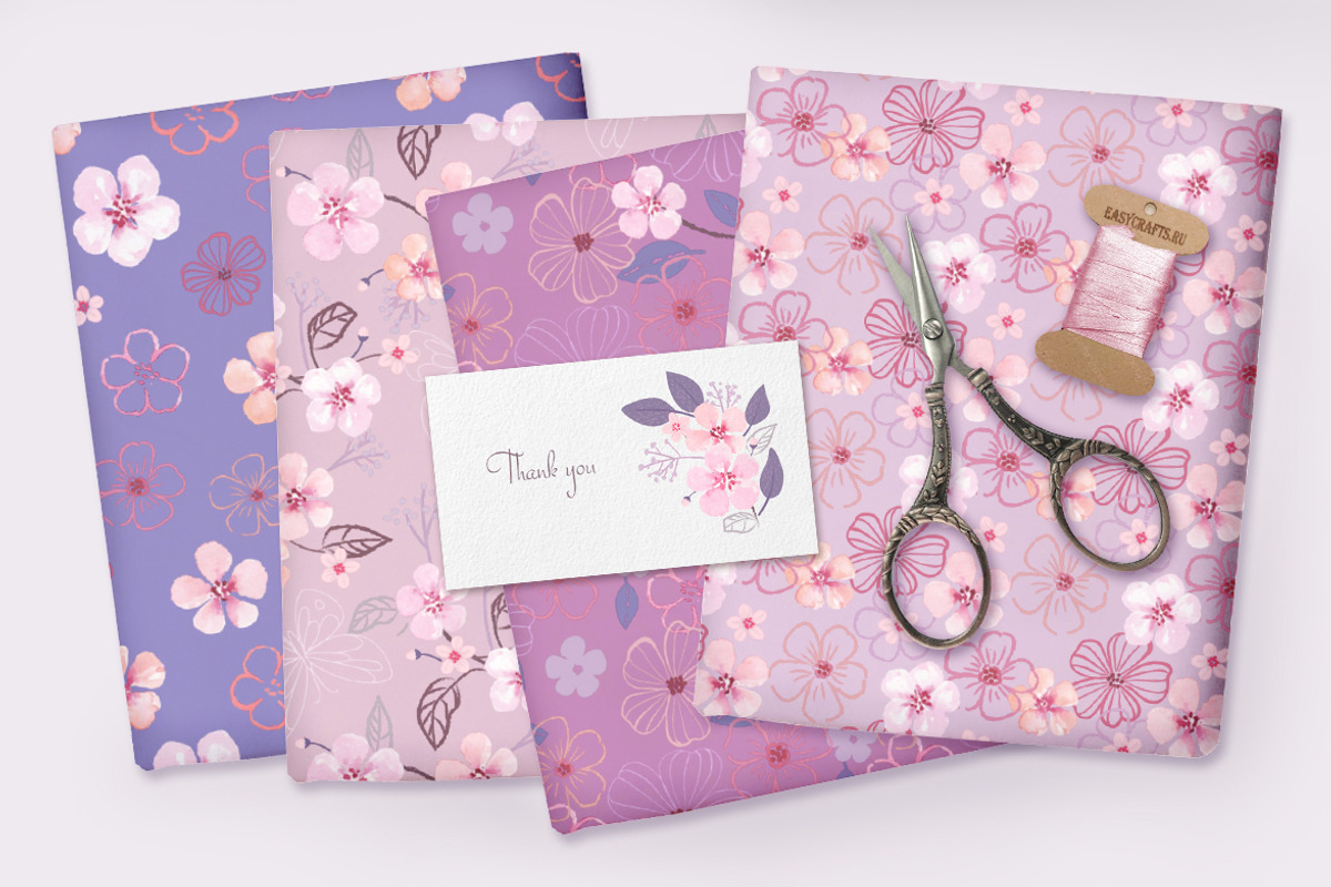 Sakura collection, a Pattern Graphic by oKOLOstyle (Photo 7 of 7)