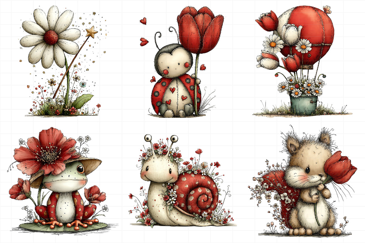 Whimsical Spring Clipart Bundle, an Illustration by Daily.Designs (Photo 7 of 8)