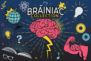 Brainiac Cartoon Graphics Set