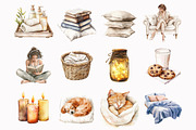 Watercolor Pajama Time Clipart, an Illustration by Design Market (Thumbnail 3 of 4)