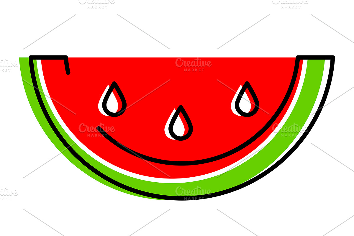 Watermelon slice., a Food Illustration by incomible