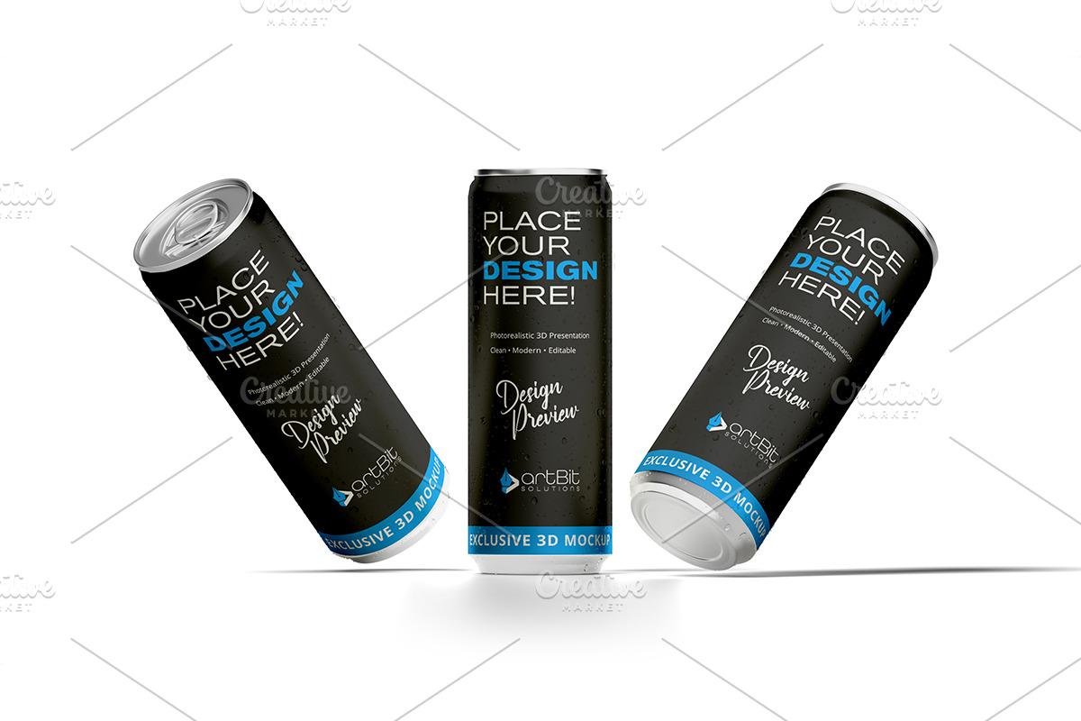 Editable Metalic Soda Can Mockup, a Product Mockup by artBit Design Studio (Photo 4 of 5)
