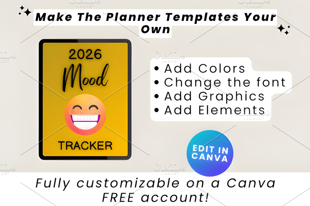 2026 Mood Tracker Canva Template, a Marketing Template by Ink Gallery (Photo 7 of 10)